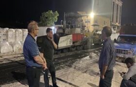 شروع عملیات شبانه آسفالت بیندر باند کندرو جاده تهران