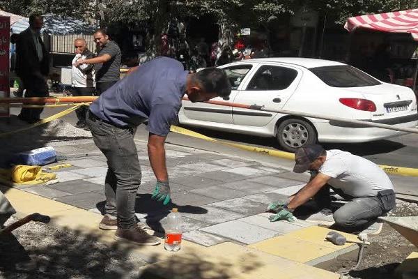 آغاز عملیات کفسازی در خیابان تربیت غربی