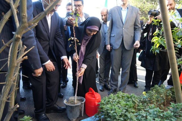غرس نهال توسط وزیر راه و شهرسازی به یاد دو دانش‌آموز شهید تبریز