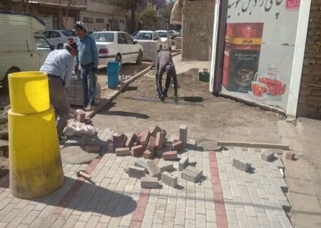 پیشرفت ۶۵ درصدی عملیات پیاده‌روسازی کوی شهید صافی قراملک