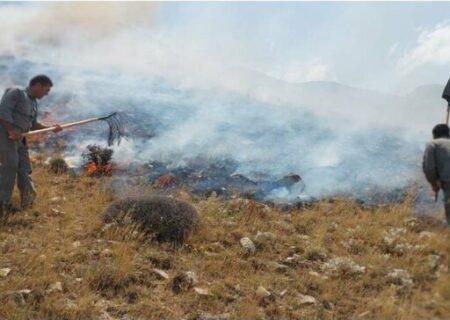 محیط‌بانان اسکو آتش‌سوزی مراتع منطقه حفاظت‌شده را مهار کردند