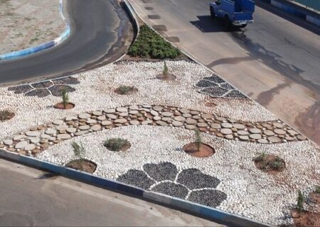 اتمام پروژه سنگ چینی‌ تزئینی زیر پل میدان فهمیده تبریز