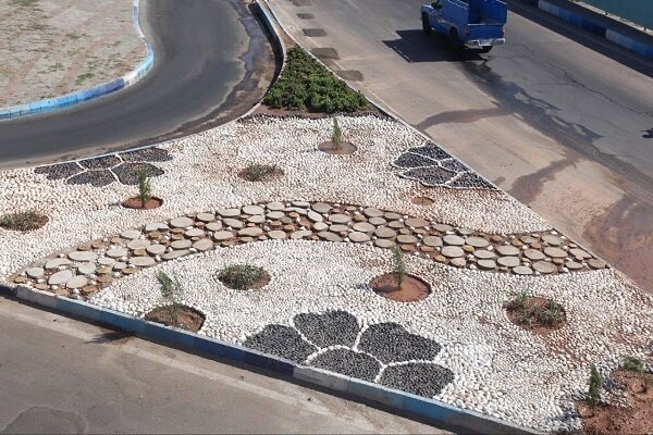 اتمام پروژه سنگ چینی تزئینی زیر پل میدان فهمیده تبریز