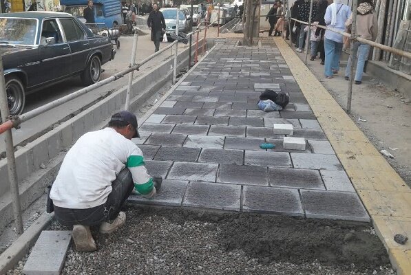 اجرای پرشتاب پروژه سنگفرش تربیت غربی (بالا تربیت)