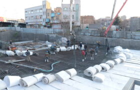 رکورد ۱۲۸۰ مترمکعب بتن‌ریزی در ایستگاه دامپزشکی متروی تبریز ثبت شد