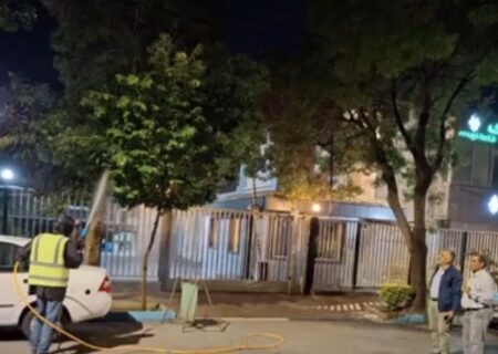 بازدید شبانگاهی مدیرعامل سازمان سیما، منظر و فضای سبز شهرداری تبریز از عملیات سمپاشی بهاره درختان شهر