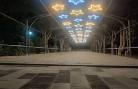 تونل نور در کمربندی جنوبی ائل‌گولی؛ جلوه‌ای متفاوت با نورپردازی نئوفلکس