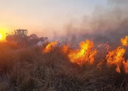 آتش‌سوزی گسترده در جزیره آشوراده / امدادرسانی بالگرد هلال احمر