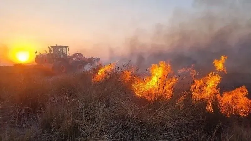 آتشسوزی گسترده در جزیره آشوراده / امدادرسانی بالگرد هلال احمر