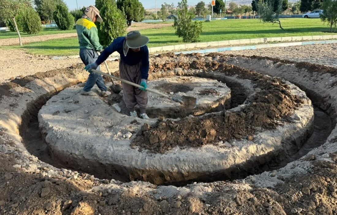 سهراه فرودگاه تبریز در مسیر توسعه و ارتقای فضای سبز